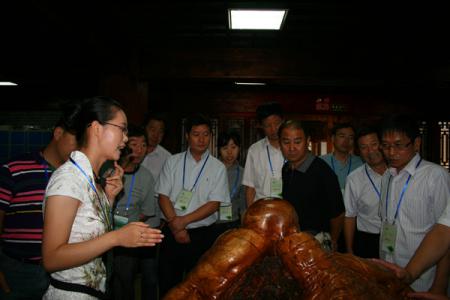 Participants of Zhejiang Provincial Forest Tourism Conference went to China Root Art Expo Garden for an inspection.